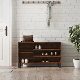 Brown oak plywood shoe cabinet 102x36x60 cm by , Shoe racks and shoe organizers - Ref: Foro24-831427, Price: 51,35 €, Discoun...