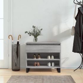 Mueble zapatero madera contrachapada gris Sonoma 70x36x60 cm