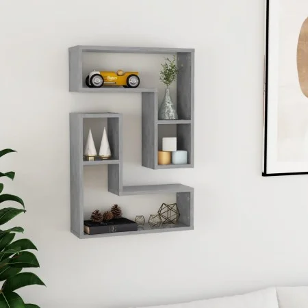 Estantes de pared 2 uds contrachapado gris hormigón 50x15x50 cm de , Estantes y estanterías - Ref: Foro24-807218, Precio: 30,...