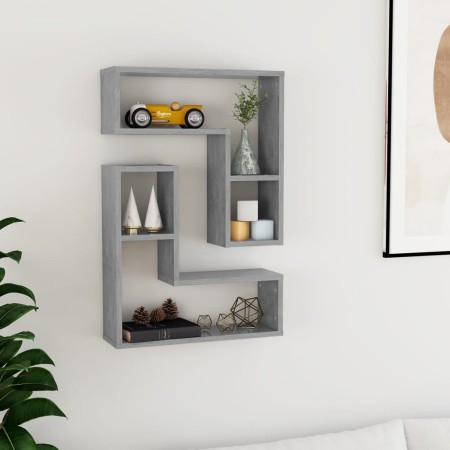 Estantes de pared 2 uds contrachapado gris hormigón 50x15x50 cm de , Estantes y estanterías - Ref: Foro24-807218, Precio: 30,...