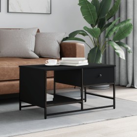 Black engineered wood coffee table 85.5x51x45 cm by , Coffee table - Ref: Foro24-835339, Price: 56,79 €, Discount: %