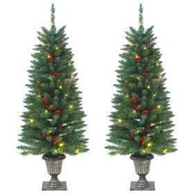 Artificial Christmas trees 2 pcs 100 LED green 120 cm by , Christmas trees - Ref: Foro24-357770, Price: 84,55 €, Discount: %