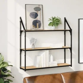 Wandregal aus Sonoma-Eichenholzwerkstoff, 80 x 21 x 78,5 cm von , Regale und Regale - Ref: Foro24-835455, Preis: 48,97 €, Rab...