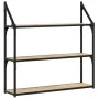 Sonoma oak engineered wood wall shelf 80x21x78.5cm by , Shelves and shelves - Ref: Foro24-835455, Price: 48,97 €, Discount: %