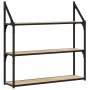 Wandregal aus Sonoma-Eichenholzwerkstoff, 80 x 21 x 78,5 cm von , Regale und Regale - Ref: Foro24-835455, Preis: 51,07 €, Rab...