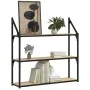 Sonoma oak engineered wood wall shelf 80x21x78.5cm by , Shelves and shelves - Ref: Foro24-835455, Price: 48,97 €, Discount: %