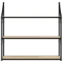 Sonoma oak engineered wood wall shelf 80x21x78.5cm by , Shelves and shelves - Ref: Foro24-835455, Price: 48,97 €, Discount: %