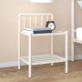 Metall-Nachttisch mit transparenter weißer Glasplatte 45x34,5x62,5cm von vidaXL, Nachttische - Ref: Foro24-325098, Preis: 38,...