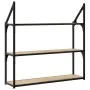 Sonoma oak engineered wood wall shelf 80x21x78.5cm by , Shelves and shelves - Ref: Foro24-835455, Price: 48,97 €, Discount: %