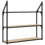 Wandregal aus Sonoma-Eichenholzwerkstoff, 80 x 21 x 78,5 cm von , Regale und Regale - Ref: Foro24-835455, Preis: 51,07 €, Rab...