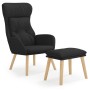 Sillón de relax con taburete tela negro