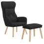 Sillón de relax con taburete tela negro