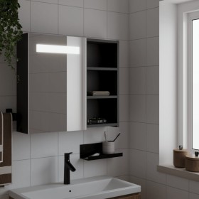 Badezimmerschrank mit Spiegel und LED-Licht schwarz 60x13x52 cm von , Badezimmerwaschtische - Ref: Foro24-357971, Preis: 90,3...