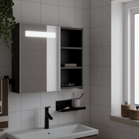 Mueble de baño con espejo y luz LED negro 60x13x52 cm de , Tocadores de baño - Ref: Foro24-357971, Precio: 90,31 €, Descuento: %