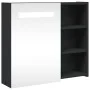 Mueble de baño con espejo y luz LED negro 60x13x52 cm de , Tocadores de baño - Ref: Foro24-357971, Precio: 88,87 €, Descuento: %