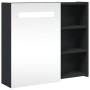 Mueble de baño con espejo y luz LED negro 60x13x52 cm de , Tocadores de baño - Ref: Foro24-357971, Precio: 90,31 €, Descuento: %