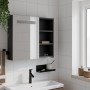 Mueble de baño con espejo y luz LED negro 60x13x52 cm de , Tocadores de baño - Ref: Foro24-357971, Precio: 90,31 €, Descuento: %