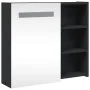 Mueble de baño con espejo y luz LED negro 60x13x52 cm de , Tocadores de baño - Ref: Foro24-357971, Precio: 88,87 €, Descuento: %
