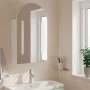 Bathroom cabinet with arched mirror and white LED light 42x13x70 cm by , bathroom vanities - Ref: Foro24-357973, Price: 99,04...