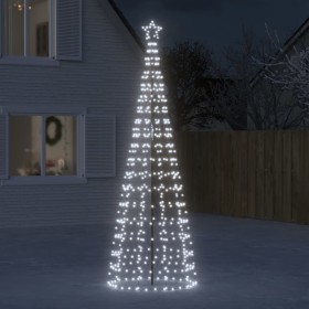 Árbol de Navidad cono con estacas 570 LEDs blanco frío 300 cm