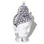Cabeza de Budha decorativa de aluminio plateado