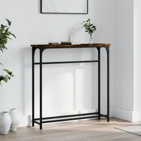 Smoked oak engineered wood console table 75x19.5x75 cm by , Side tables - Ref: Foro24-834137, Price: 39,63 €, Discount: %