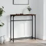 Smoked oak engineered wood console table 75x19.5x75 cm by , Side tables - Ref: Foro24-834137, Price: 39,63 €, Discount: %