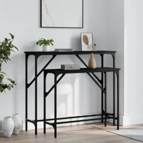 Console tables 2 units black engineered wood by , Side tables - Ref: Foro24-834140, Price: 54,75 €, Discount: %