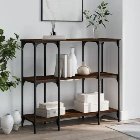 Oak brown engineered wood console table 102x35x90 cm by , Side tables - Ref: Foro24-834149, Price: 64,35 €, Discount: %