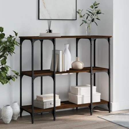 Oak brown engineered wood console table 102x35x90 cm by , Side tables - Ref: Foro24-834149, Price: 64,35 €, Discount: %