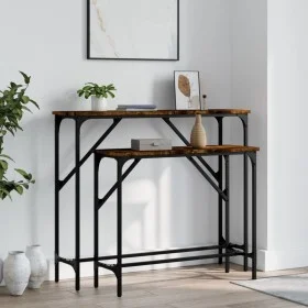 Console tables 2 units smoked oak engineered wood by , Side tables - Ref: Foro24-834142, Price: 52,99 €, Discount: %