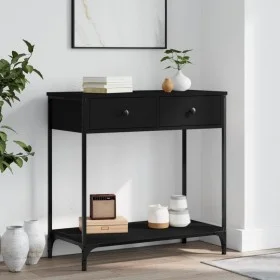 Black engineered wood console table 75x34.5x75 cm by , Side tables - Ref: Foro24-834175, Price: 59,93 €, Discount: %