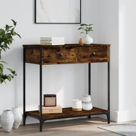 Smoked oak engineered wood console table 75x34.5x75 cm by , Side tables - Ref: Foro24-834177, Price: 54,16 €, Discount: %