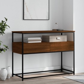 Konsolentisch aus eichenbraunem Holzwerkstoff, 100 x 40 x 75 cm von , Seitentische - Ref: Foro24-834154, Preis: 82,99 €, Raba...