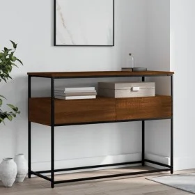 Oak brown engineered wood console table 100x40x75 cm by , Side tables - Ref: Foro24-834154, Price: 81,70 €, Discount: %