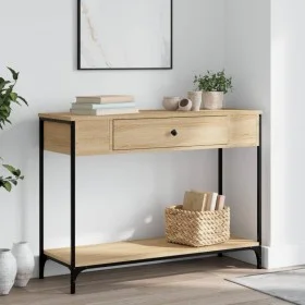 Sonoma oak engineered wood console table 100x34.5x75 cm by , Side tables - Ref: Foro24-834161, Price: 63,33 €, Discount: %