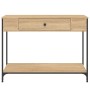 Konsolentisch aus Sonoma-Eichenholzwerkstoff, 100 x 34,5 x 75 cm von , Seitentische - Ref: Foro24-834161, Preis: 66,20 €, Rab...