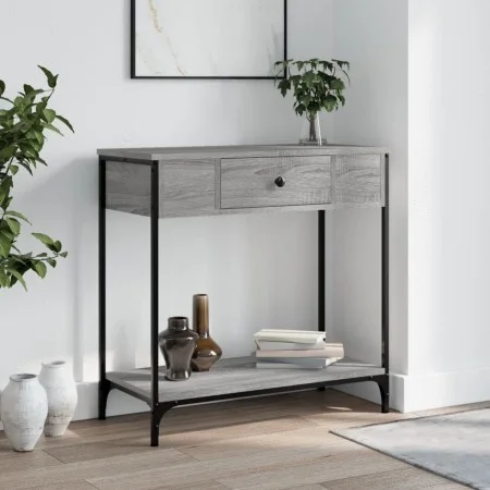 Sonoma gray engineered wood console table 75x34.5x75 cm by , Side tables - Ref: Foro24-834168, Price: 59,83 €, Discount: %