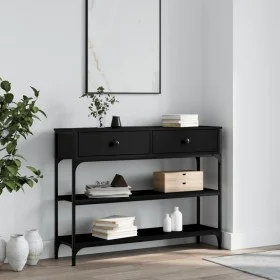 Black engineered wood console table 100x25x75 cm by , Side tables - Ref: Foro24-834180, Price: 88,91 €, Discount: %