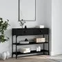 Mesa consola madera de ingeniería negra 100x25x75 cm de , Mesas auxiliares - Ref: Foro24-834180, Precio: 88,58 €, Descuento: %