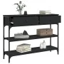 Mesa consola madera de ingeniería negra 100x25x75 cm de , Mesas auxiliares - Ref: Foro24-834180, Precio: 88,58 €, Descuento: %