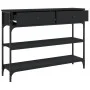 Mesa consola madera de ingeniería negra 100x25x75 cm de , Mesas auxiliares - Ref: Foro24-834180, Precio: 88,58 €, Descuento: %