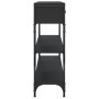 Mesa consola madera de ingeniería negra 100x25x75 cm