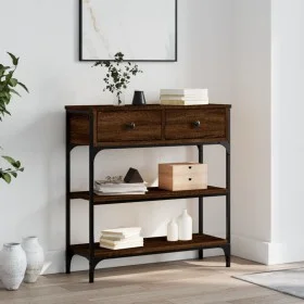 Oak brown engineered wood console table 72.5x25x75 cm by , Side tables - Ref: Foro24-834189, Price: 78,21 €, Discount: %