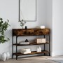 Smoked oak engineered wood console table 100x25x75 cm by , Side tables - Ref: Foro24-834182, Price: 71,93 €, Discount: %