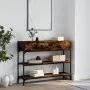 Smoked oak engineered wood console table 100x25x75 cm by , Side tables - Ref: Foro24-834182, Price: 71,01 €, Discount: %