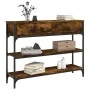 Smoked oak engineered wood console table 100x25x75 cm by , Side tables - Ref: Foro24-834182, Price: 71,01 €, Discount: %