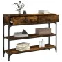 Smoked oak engineered wood console table 100x25x75 cm by , Side tables - Ref: Foro24-834182, Price: 71,01 €, Discount: %