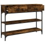 Smoked oak engineered wood console table 100x25x75 cm by , Side tables - Ref: Foro24-834182, Price: 71,93 €, Discount: %