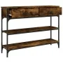 Smoked oak engineered wood console table 100x25x75 cm by , Side tables - Ref: Foro24-834182, Price: 71,01 €, Discount: %